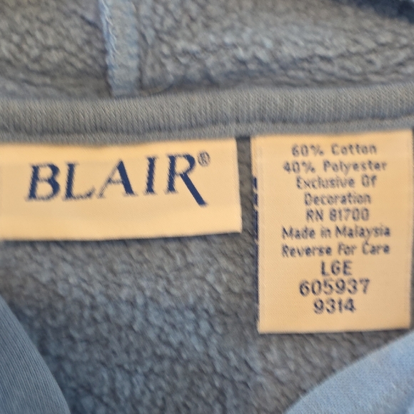 Blair Light Blue Hoodie With Embroidered Dog Print. - Picture 4 of 4